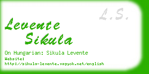 levente sikula business card
